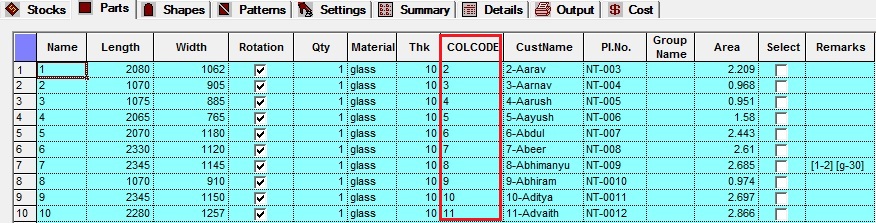 Custom column for Colour code