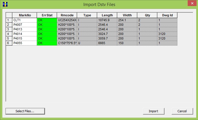 import dstv files