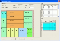 Sheet Glass Optimization Software : Pattern Amendment (Optional Module) in PLUS 2D Glass