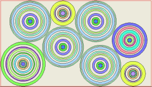 Ring Optimization : Cocentric Ring patterns generated by Nesting Software