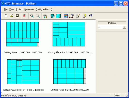 Graphic area of OTD_Interface displaying layouts from Imported OTD files