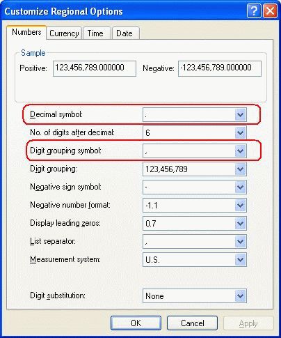 Regional and Language Setting for Output - Customize Option