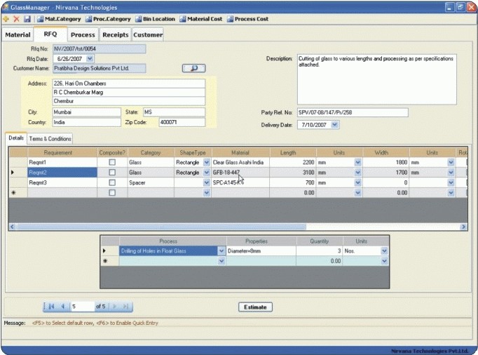 PLUS Glass Manager : Order Processing and Inventory Software - User Interface
