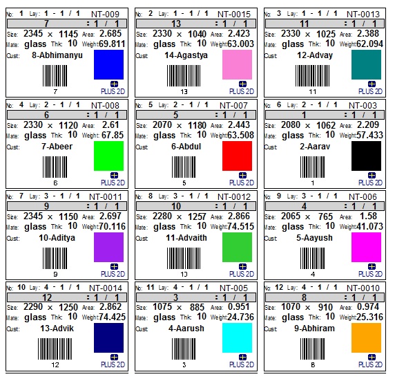 Label preveiw with color code